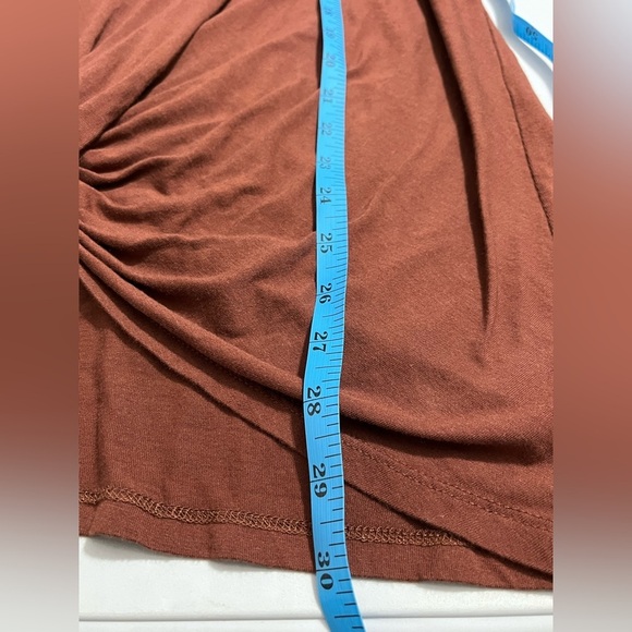 NINE BRITTON Munich Front Knot Detail Knit Top scoop neck size 2XL BROWN RUST - Picture 7 of 7